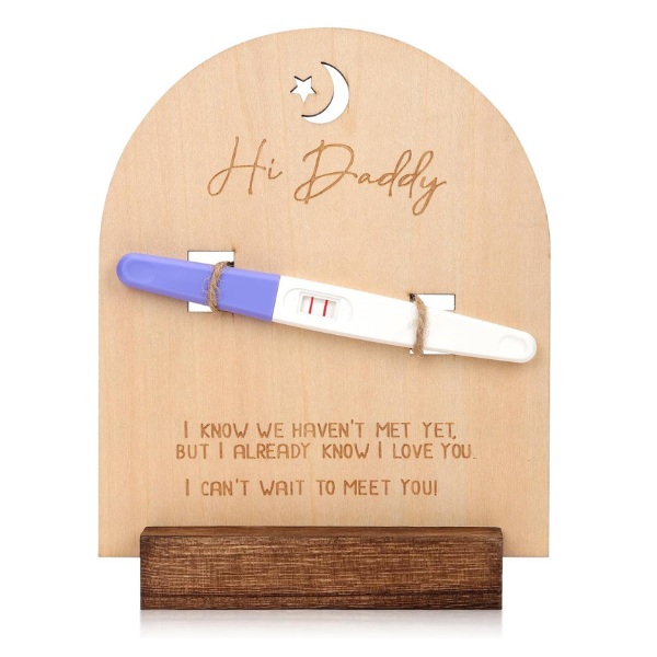 Hi Daddy - Erster Gruß – Schwangerschaftstest-Halter aus Holz